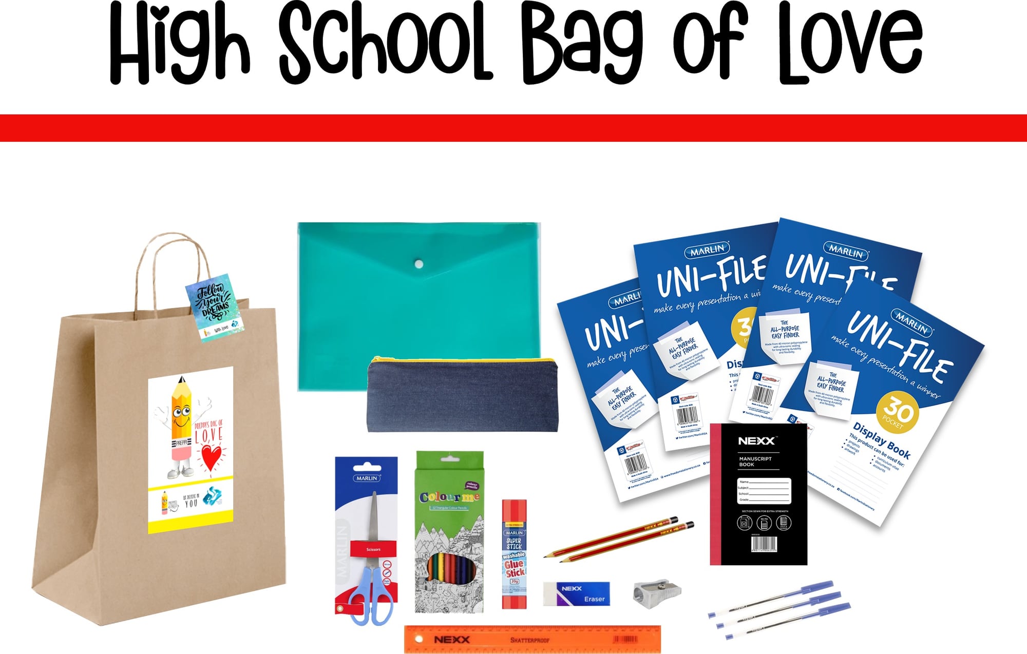 Contents of the High School Bag of Love